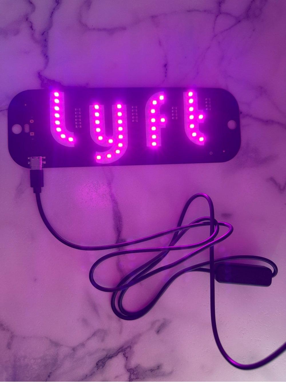 For Lyft LED Car Sign Window Pink Light
